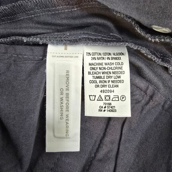 🆕️ LOFT Marisa Charcoal Grey Sailor Button Skinny Pant 00P - Picture 8 of 9